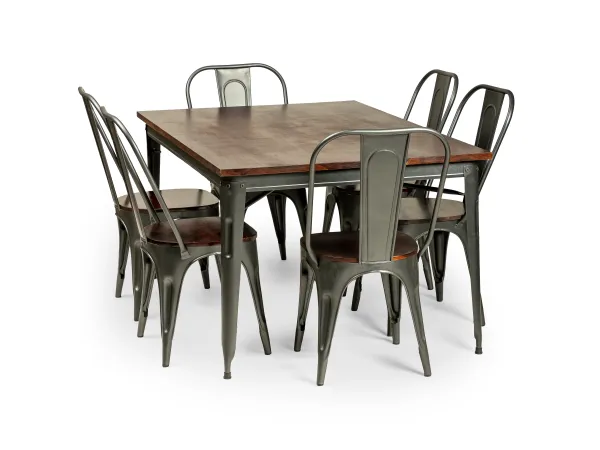 Daisy 6 Seater Dining Set in Dark Grey Color